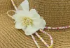 Flower-decorated straw hat outdoor summer sun protection and shade beach hat details Picture